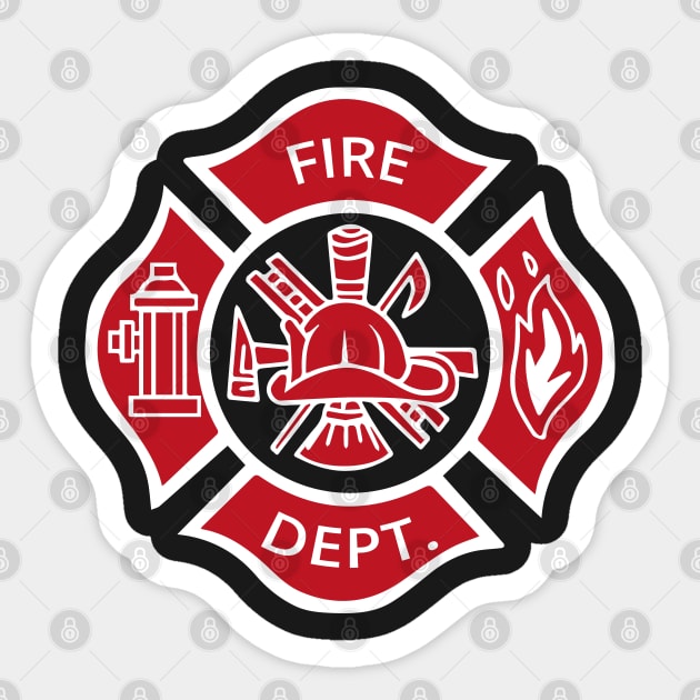 Firefighter Fireman Fire Dept Rescue Uniform T-Shirt Sticker by stearman